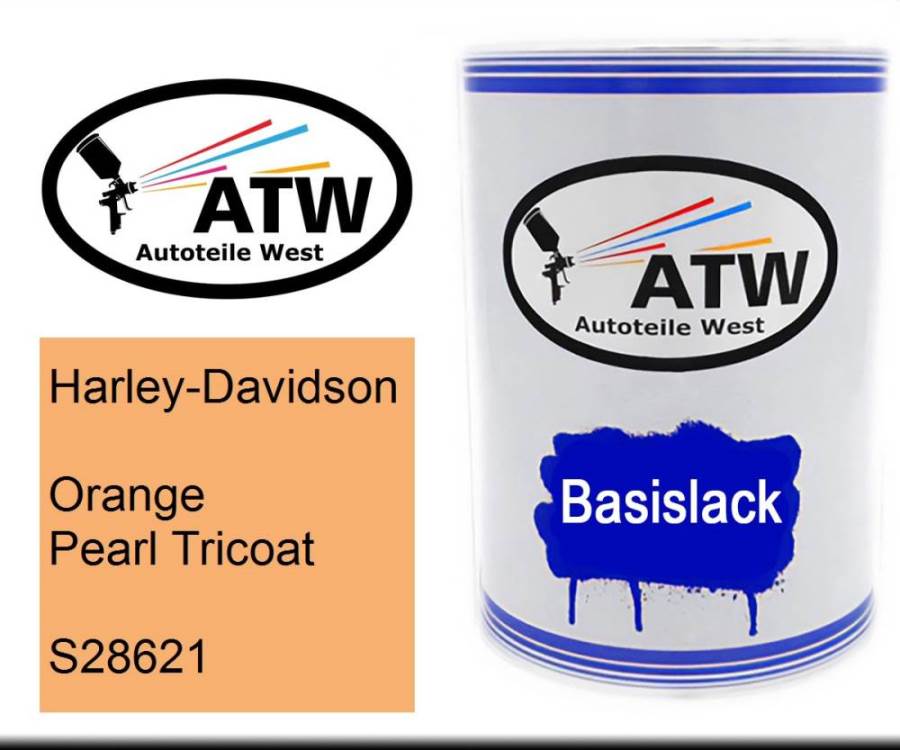 Harley-Davidson, Orange Pearl Tricoat, S28621: 500ml Lackdose, von ATW Autoteile West.